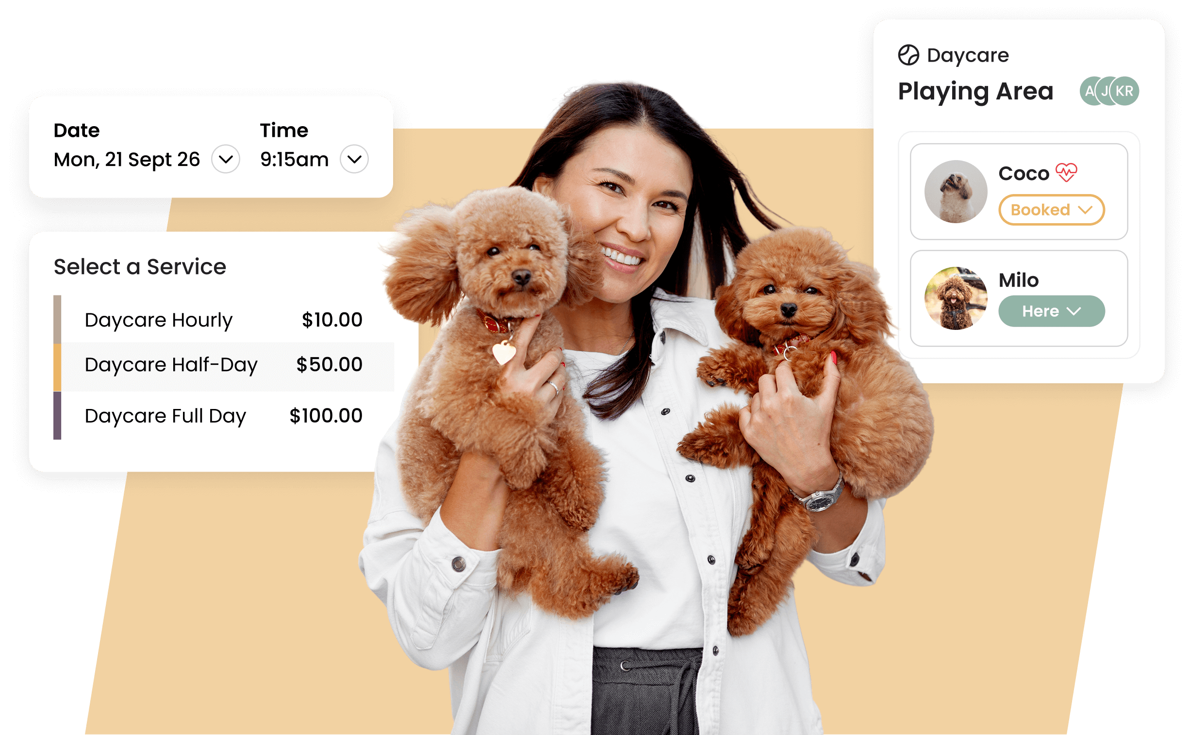 Cuddles All the power you need in the easiest dog daycare software for team management, client communication, online booking, vaccines, and more.